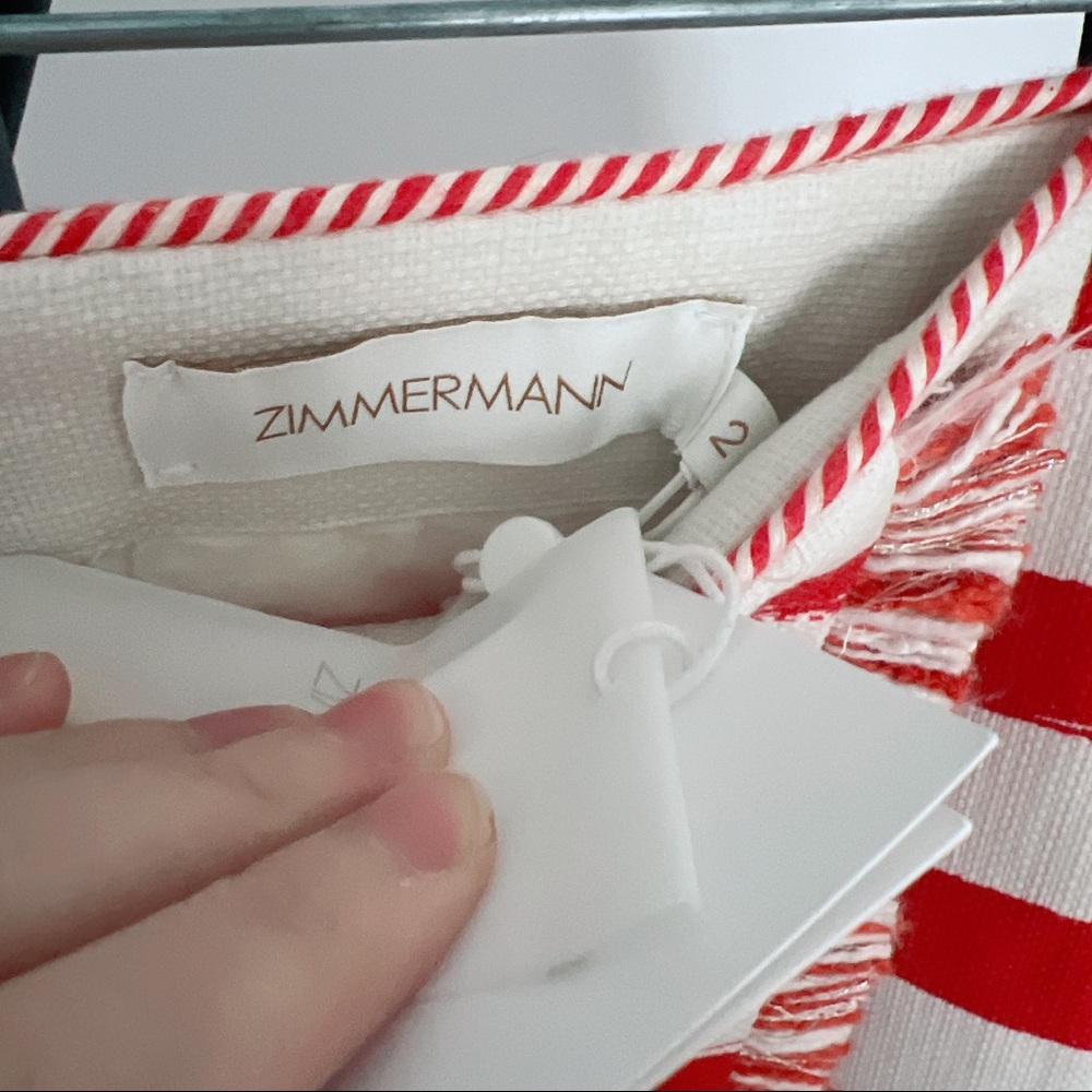 Zimmermann Red and White Striped A-Line Skirt - Picture 8 of 14